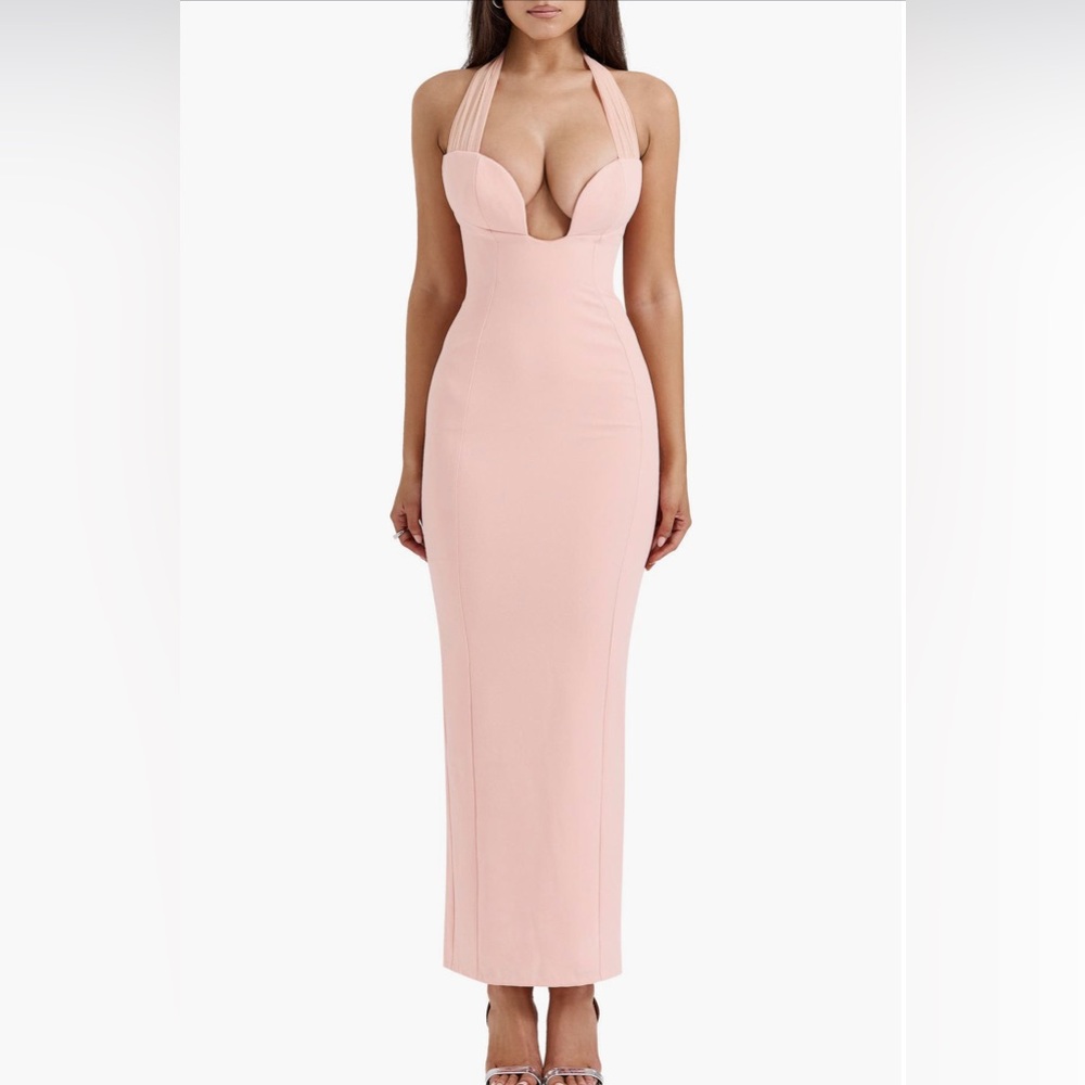 House of CB Blush Pink Halter Maxi Dress